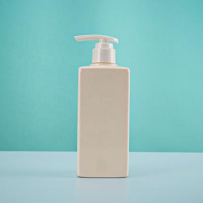 China Eco-packaging Cosmetic Recycle Square PET 500ml PET Shampoo Lotion Bottle Plastic Body Soap Bottle for sale