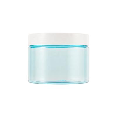 China 30ml 50ml 60ml 80ml 100ml 120ml 150ml 200ml 250ml 500ml round PET plastic cosmetic container clear blue cream wholesale cosmetic jar for sale