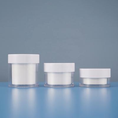 China Wholesale 20g 30g 50g Wall Cosmetic Cream Plastic Double Jar Cosmetic Jar Packaging LIKE ABS PP for sale