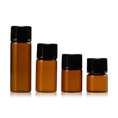 China Wholesale Cosmetic 1ml 2ml 3ml 5ml 10ml Amber Mini Small Glass Vials With Screw Cap Essential Oil Serum Sample Bottle Vials For Moving for sale