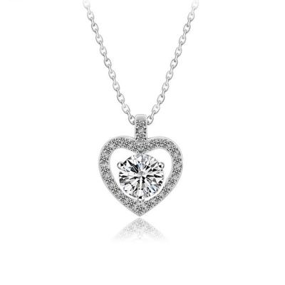 China Moissanite FASHIONABLE Design Clavicle All-match Keystone Pendant Ins For Girlfriend Bride Heart Necklace for sale