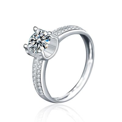 China Moissanite 925 Sterling Silver Women CLASSIC certificate of gra wedding engagement Diamond Proposal Ring for sale