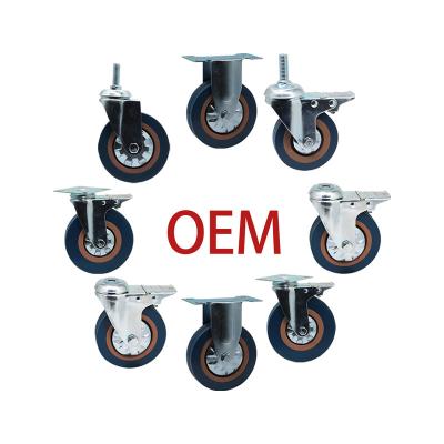 China Low Noise Caster Wheels Hot Sale Trolley Brakes Mute Rubber Small Universal 2 Inch 3 Inch 4 Inch 5 Inch Swivel Screw Industrial Furniture Caster Wheels for sale