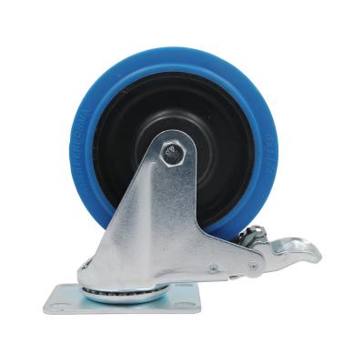 China High quality thermoplastic rubber universal low noise 3 inch 4 inch industrial rubber caster wheel with brake for sale