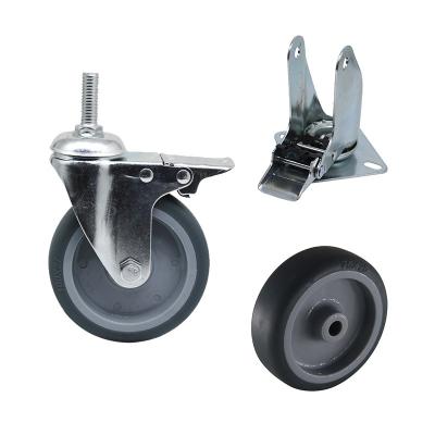 China High Quality Tpr Low Noise 3-Inch Universal Caster Wheels Industrial Rubber Caster Wheels for sale