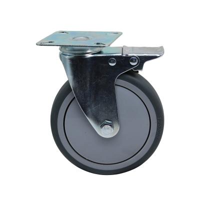 China New Design Low Noise Dining Trolley Cart 3 Inch Gray Rubber Light Duty Tpr Wheel Caster for sale