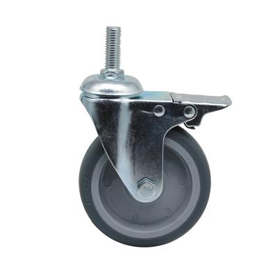 China OEM Low Noise Product Tpr Dining Car 2 2.5 3 4 5 Inch Industrial Rubber Universal Caster Wheels for sale