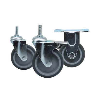 China Quality Assurance Low Noise 2 Inch Screw Light Duty Universal Rubber Casters For Dining Car for sale