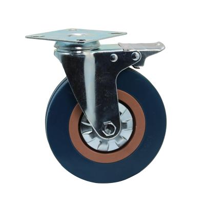 China Low Noise High Quality Light Duty Dining Trolley Screw 4 Inch Industrial Casters Wheels With Brake for sale