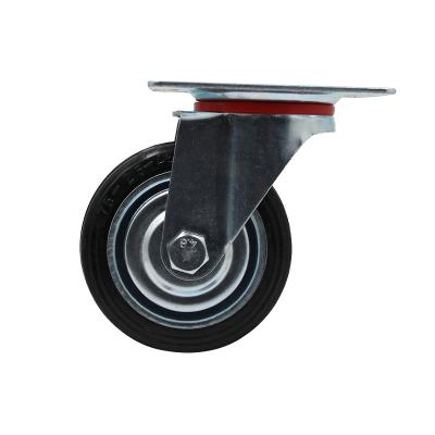 China Amazon Low Noise Hot Selling 3 Inch Black Rubber Brake Industrial Swivel Caster Wheel For Waste Bin Trash Bin for sale