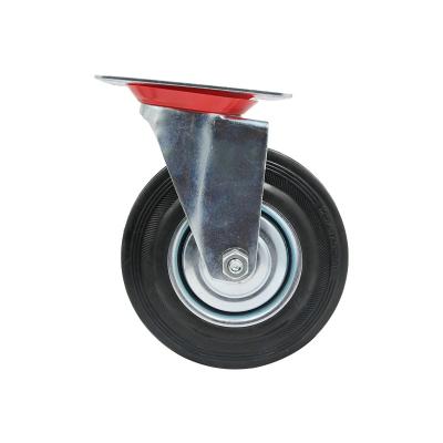 China 4 Inch Low Noise Trolley Trolley Caster Wheel Swivel Brake Rubber Heavy Duty Industrial Casters for sale