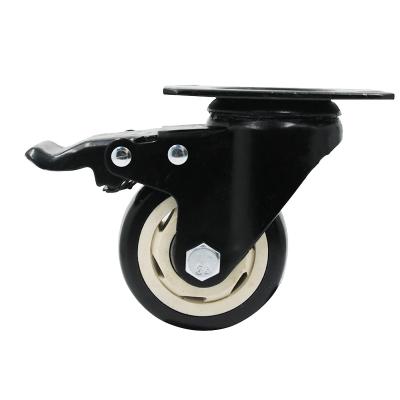 China 4/5/6 Inch Polyurethane Adjustable Low Noise Heavy Duty Caster Wheel Industrial Casters With 200Kg Load Capacity for sale