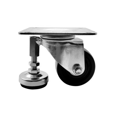 China 3 Inch Wheel Swivel Heavy Duty Low Noise Adjustable Leveling Lockable Industrial Casters for Freezer and Washing Machine for sale