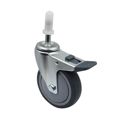 China 4 Inch 4 Inch Swivel Universal Low Noise Caster Trolley Industrial Rubber Wheels For Dining Car for sale