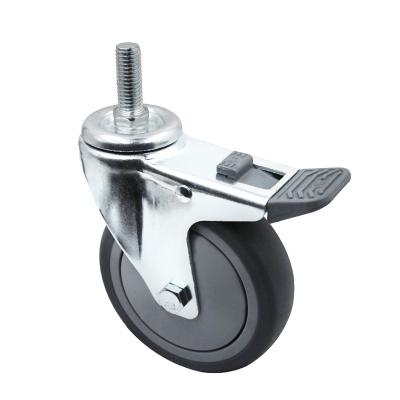 China Low Noise 4 Inch Stainless Steel Caster Wheels Rubber Universal Casters Wheels For Furniture Trolley Dining Car for sale