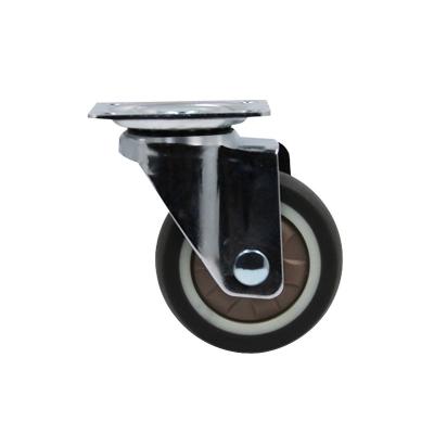 China Tpr Low Noise High Quality Rubber Universal Swivel 1 Inch 2 Inch 3 Inch Office Chair Caster Wheels For Trolley for sale