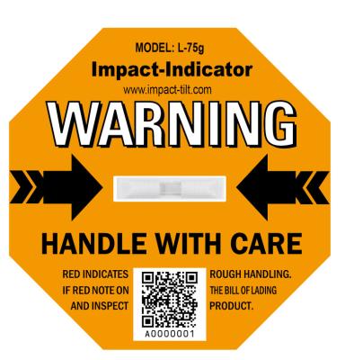 China Barcode Impact Label 75G: Shock Vibration Detection Shipping Shock Tester for sale