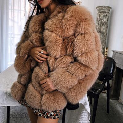 China Anti-wrinkle faux fur coat winter new imported middle and long fox fur grass coat women's whole fur coat for sale