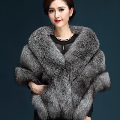 China Korean Soft Imitation Shawl Women's Imitation Vest Women's Large Version Fox Anti-wrinkle Hair Shawl Coat Bride Wedding Shawl Coat for sale