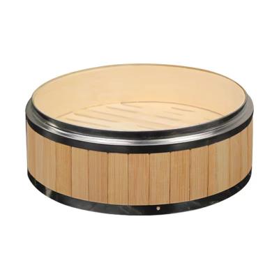 China China 2 Tier Momo Bao Buns Commercial Dumpling Kitchen Reusable Cookware Bamboo Steamer With Chopsticks Silicions Bamboo Liners for sale