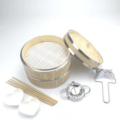 China 2022 New China Crafts Baskets Bamboo Kitchen Cooking Tool Kit Handmade Asian Dumplings Momo Baozi Bamboo Kitchen Food Steamers for sale