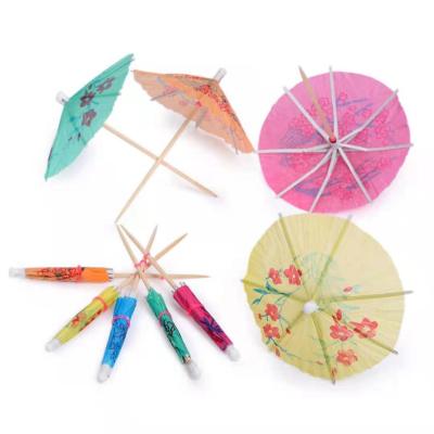 China Amazon Hot Sale Disposable Umbrella Stick Toothpick Fruit Stick Umbrella Bamboo Stick Spikes Toothpick Gift Sets for sale