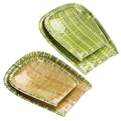 China Cheap High Quality Amazon Supermarkets China Sustainable Crafts Bamboo Large Dish Bowls Bamboo Melamine Dish Tableware for sale