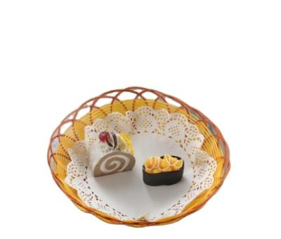 China Viable Wholesale Kitchen Picnic Around Plastic Mini Rattan Fruit Dish Bread Food Storage Basket for sale