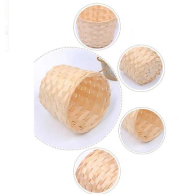 China Sustainable Small Storage Baskets Bread Cheap Natural Bamboo Candy Baskets Picnic Store Wholesale Price Bamboo Baskets for sale