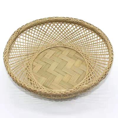 China Wholesale Viable Handmade Eggs Vegetable Traditional Chinese Food Round Bamboo Bird's Nest Breadfruit Candy Tray Basket Storage zu verkaufen