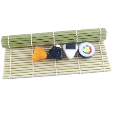 China Sustainable New Medium Square Disposable Medium Green Chinese Bamboo Sushi Mat Hot-Sell Bamboo Sushi Rolling Mat With Double Treble for sale