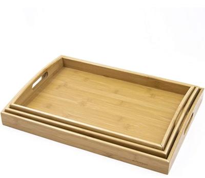 China China Functional Durable Bamboo Serving Multi Tray Set China Producer For Food Drinks Lunch Tea for sale