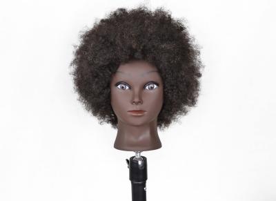 China Real Raw Hair Mannequin Head Hairdresser High Quality Real Training American African Salon Manikin Cosmetology Doll Head for sale