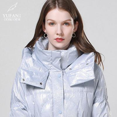 China YuFan Breathable Customized Down Quilted Clothes Hooded Coat Winter Cape Coat Down Jacket Fashion Chiffon Coat Women Clothes for sale