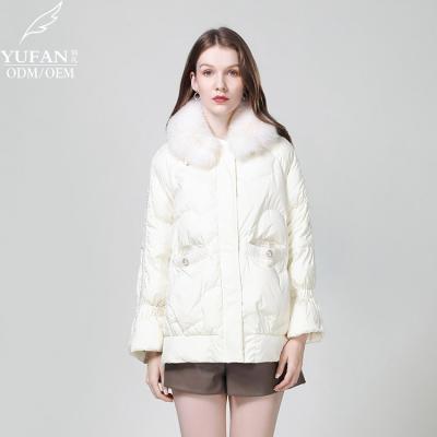 China YuFan Breathable Customized Women Hooded Woven Short Coat Light And Down Light Casual Jacket Down Warm Jackets Stripper Jacket for sale