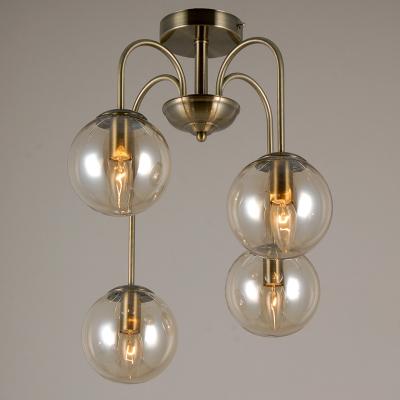 China Factory Price Sale Round Decorative Glass Ball Lamp Iron LED Hanging Ceiling Light for Hotel Home Villa for sale