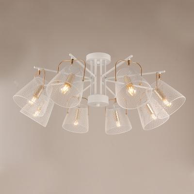 China Retro Color 8 A.M. Lampshades Hanging Ceiling Pendant Lamp White Adjustable Bedroom Indoor Home Living Room White for sale