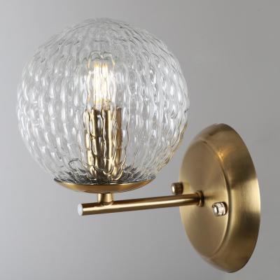 China Modern Antique Globe Metal Ball Globe Modern Home Indoor Bedroom Glass Brass Finish Wall Lamps for sale