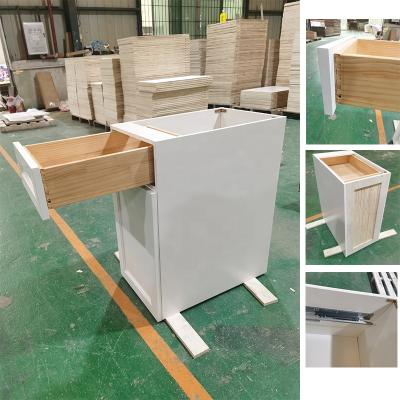 China Modern Modular Gather Shaker Kitchen Cabinet Modern Canada White Wooden 12 Deep for sale