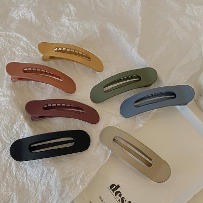 China Large Platypus Side-Edge Rectangular Plastic Hair Clips Headdress Matte Hair Clips Geometric For Women for sale