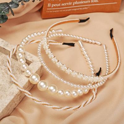 China Wholesale Cheap Simple Pearl Hairbands Headdress Price Chic Elegant Headbands Hair Circles For Girls for sale