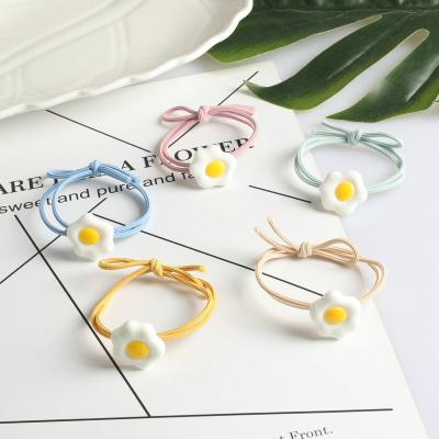 China Fashionable Creative Hair Rope Ring Poached Egg Beautiful Poached Egg Soft Hair Tie for sale