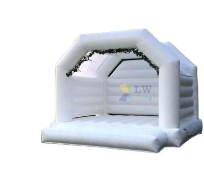 China Indoor inflatable white inflatable bouncer house games jumping castle, birthday party bouncy castle for wedding for sale