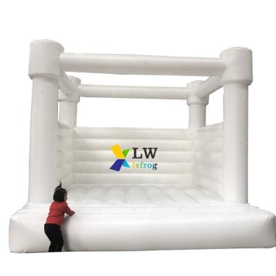 China Bouncer Indoor Inflatable Games 0.55mm PVC White Inflatable Jumping Castle Wedding In Stock For Promotion for sale