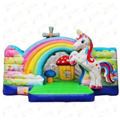 China Combined Unicorn Indoor Commercial Inflatable Bouncer Games Jumping Castle For Kids for sale