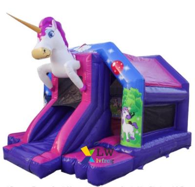 China 2021 cheap indoor inflatable bouncer unicorn jumper bouncy castle indoor inflatable bouncer moonwalk games for kids for sale