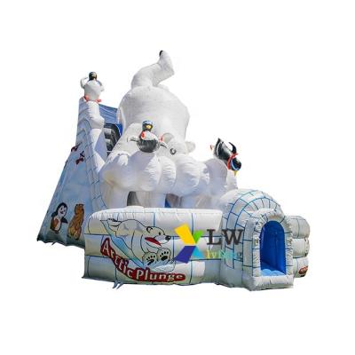 China Indoor Commercial Inflatable Wet Dry Backyard Jumpers Inflatable Adult Games Water Slides Commercial Inflatable Snow Bear Slide for sale