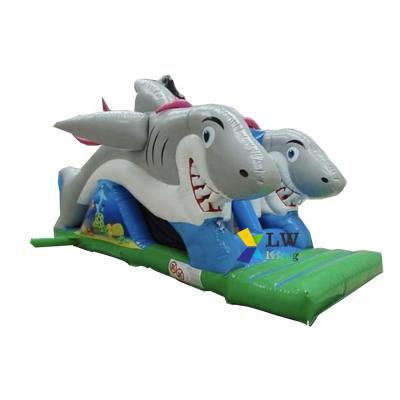 China Indoor Inflatable Games Giant Shark Obstacle Course Inflatable Bouncer House for sale