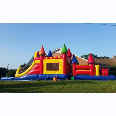 China Indoor Inflatable Games 53ft Multiple Inflatable Water Slides Bouncer Home Inflatable Obstacle Course Combo For Rental for sale