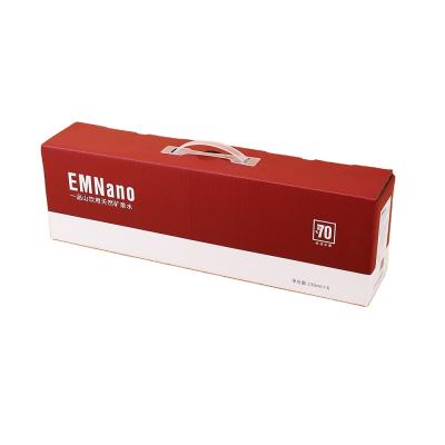 China Custom Recycled Materials 6 Pack Compartment Beverage And Beverage Packaging Cardboard Box With Handle Paper 2-3 Weeks CMYK Printing Food, Beverage 100pcs for sale